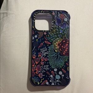 iPhone 14 Pro Max Floral Patterned Phone Case - Black